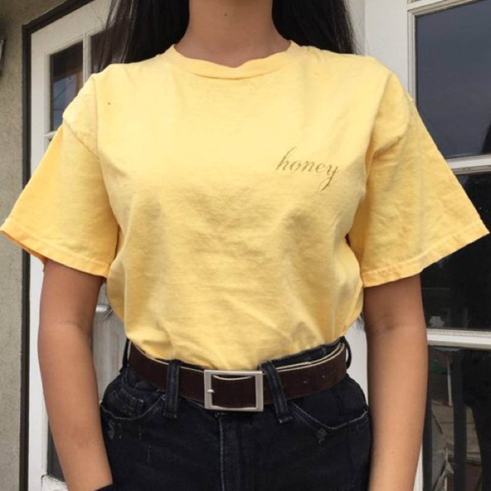 Brandy Melville Yellow Honey Aleena Short Top